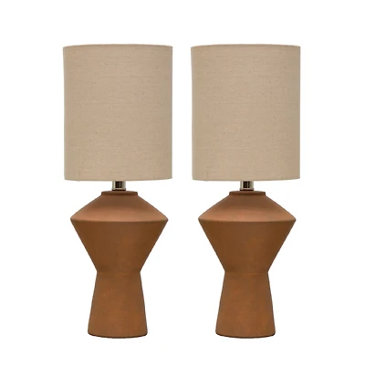 Hello Honey® Modern Sculptural Terracotta Table Lamps, 2ct.