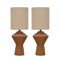 Hello Honey® Modern Sculptural Terracotta Table Lamps, 2ct.