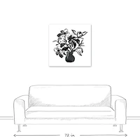 Monochromatic Floral IV 30" x 30" Canvas Wall Art