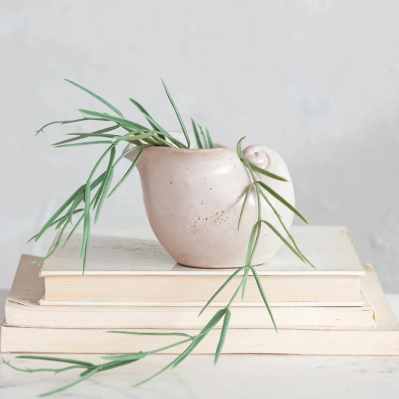 Hello Honey® 5" White Stoneware Shell Planter