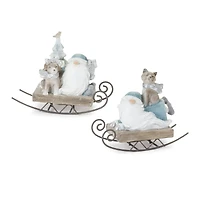 Gnome on Sled Figurine Set