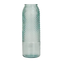 Blue Recycled Glass Handmade Spanish Vase 6" x 6" x 17"