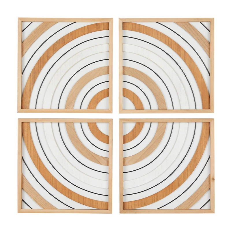 The Novogratz Brown Wood Geometric Wall Décor Set