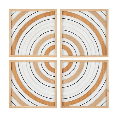 The Novogratz Brown Wood Geometric Wall Décor Set