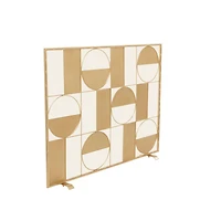 Gold Metal Contemporary Fireplace Screen, 32" x 40" x 6"