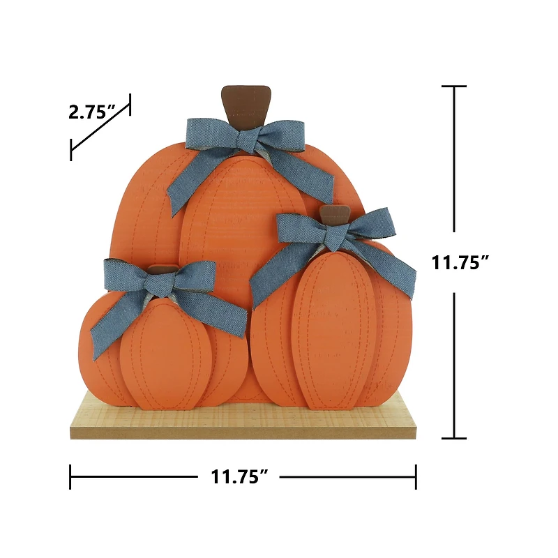 11.75" Pumpkins with Ribbons Tabletop Décor by Ashland®