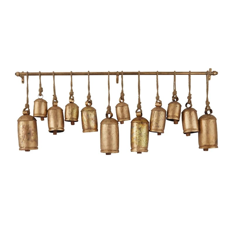 48" Metal Bohemian Decorative Cow Bells