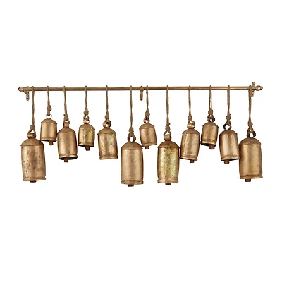 48" Metal Bohemian Decorative Cow Bells