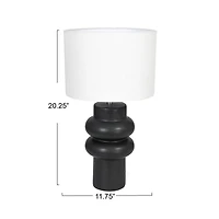 Hello Honey® 20" Black Stoneware Table Lamp with Linen Shade