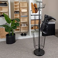 Household Essentials 4.5ft. Matte Black 3-Tier Boot Storage Tree