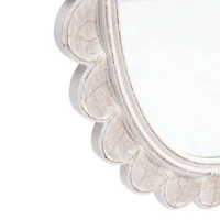Habitat Carai 30" Distressed White Mirror with Scalloped Frame