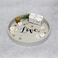 Elegant Designs™ 13.8" Round Love Serving Tray with Handles