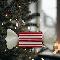 13.25" Red & White Glitter Jumbo Peppermint Stripes Candy Ornament by Ashland®