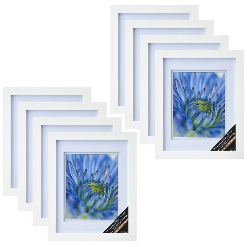 8 Pack: White Gallery Wall Frame with Double Mat Airfloat Gallery™ by Studio Décor