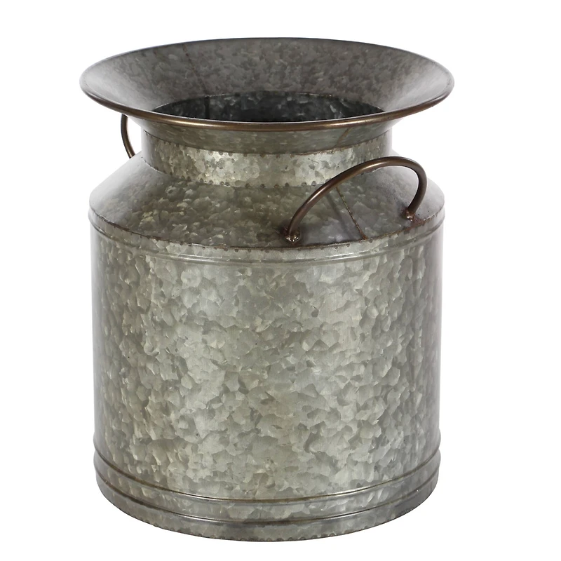 Rustic Gray Milk Can Planter Set
