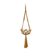 29" Brown Fabric Handmade Hanging Macrame Wall Planter
