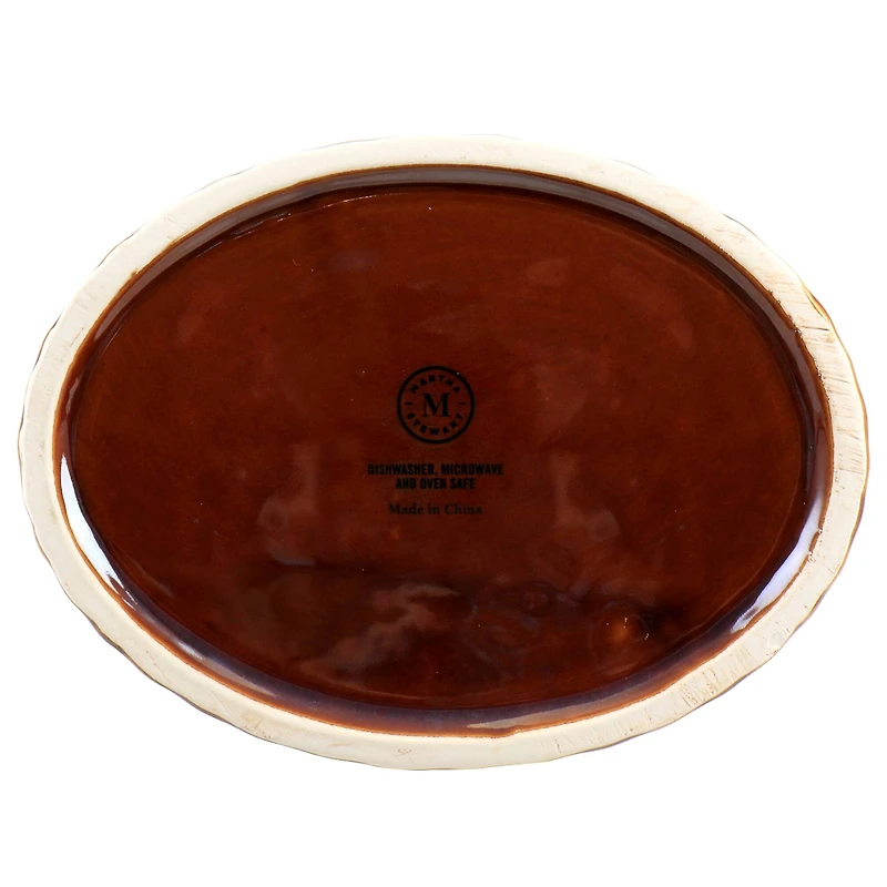 Martha Stewart 9" Brown Ceramic Goose Oval Baker
