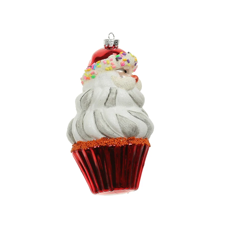 4.75" Santa Cupcake Glass Ornament by Ashland®