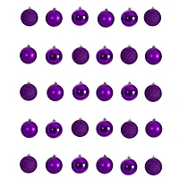30ct. 2.5" Purple Shatterproof Christmas Ornaments