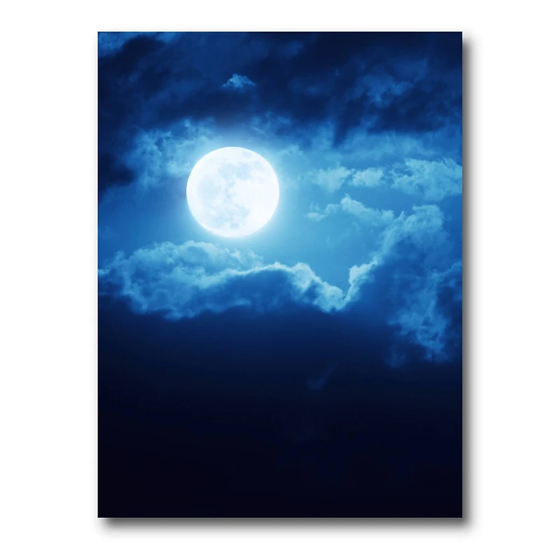 Designart - Full Moon In Cloudy Night Sky III