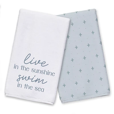 Live In The Sunshine Swim In The Sea Tea Towel Set