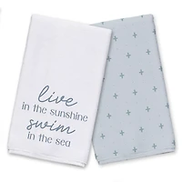 Live In The Sunshine Swim In The Sea Tea Towel Set