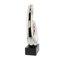 21" Silver Modern Abstract Sculpture