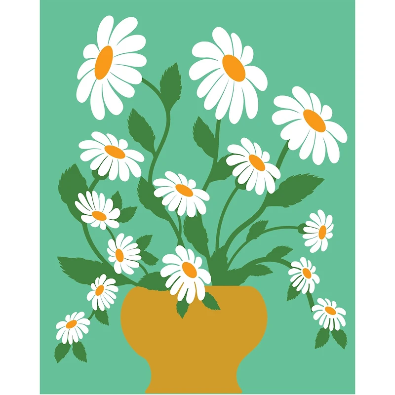 8" x 10" Yellow Vase with Daisies Paint-by-Number Kit with Wood Display Hanger by Artist's Loft®