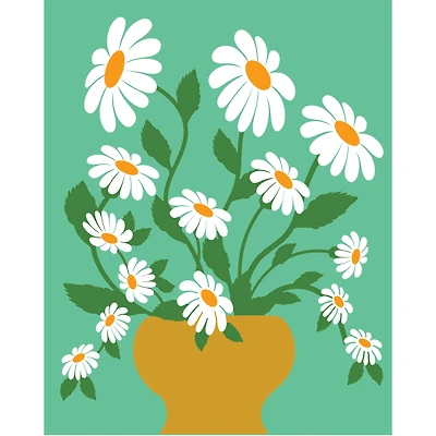 8" x 10" Yellow Vase with Daisies Paint-by-Number Kit with Wood Display Hanger by Artist's Loft®