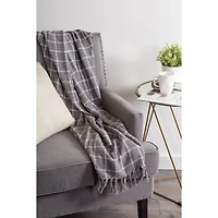 DII® Gray Checked Plaid Throw