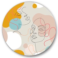 Designart - Minimal One Line Portrait of Female Face II