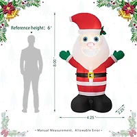 Glitzhome® 8ft. LED Lighted Musical Santa Inflatable Décor