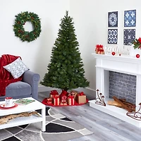 6ft. Pre-Lit Mount Hood Spruce Artificial Christmas Tree, Warm White LED Lights