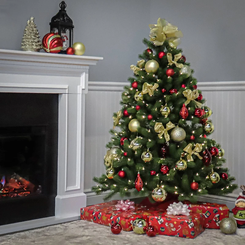 4.5 ft. Pre-lit Feel Real® Downswept Douglas Full Artificial Christmas Tree