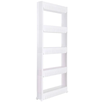 Simplify 5-Tier Slim Slide-Out White Storage Cart