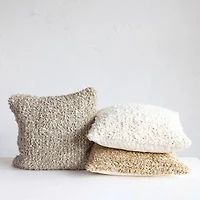 Hello Honey® 20" Woven Cotton Blend Bouclé Pillow