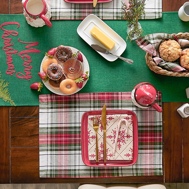 DII® Christmas Plaid Placemats, 6ct.