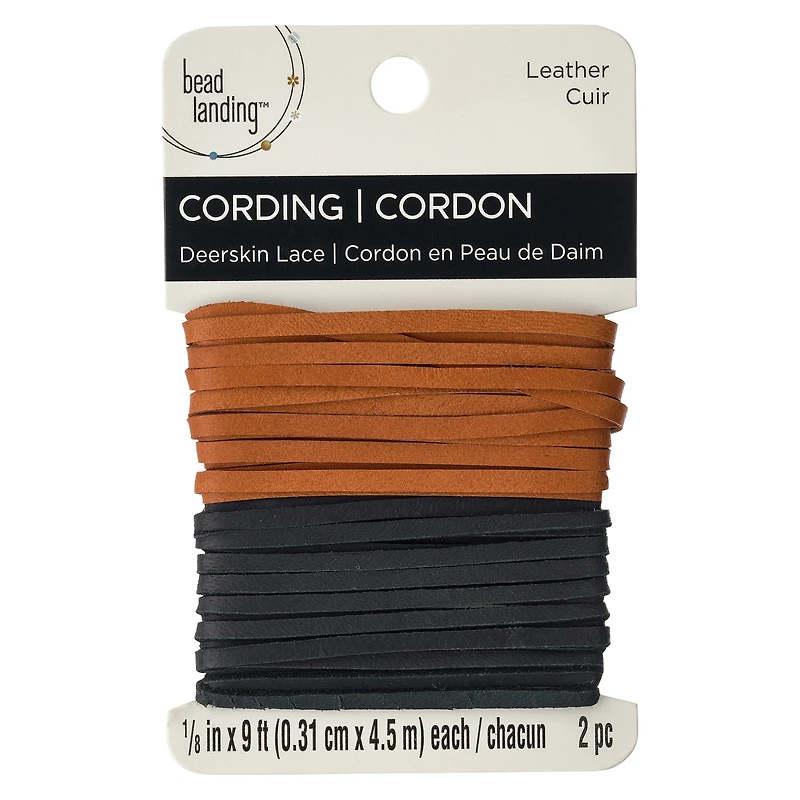 12 Pack: Black & Tan Deerskin Leather Lace by Bead Landing™