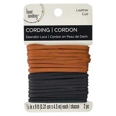 12 Pack: Black & Tan Deerskin Leather Lace by Bead Landing™