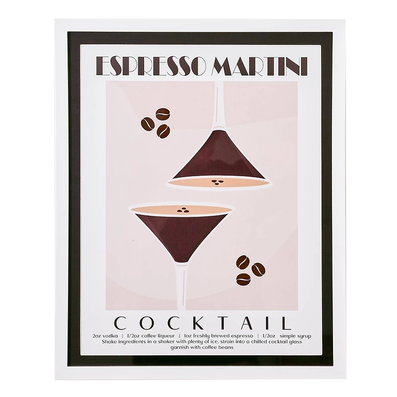 American Art Decor Tipsy Framed Espresso Martini Cocktail Poster - 16" x 20" x .75"