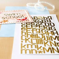 12 Pack: Gold Foil Skinny Alphabet Stickers by Recollections™