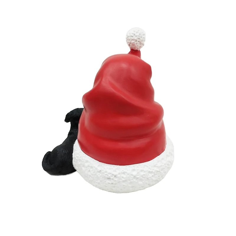 6" Santa Hat with Black Dog Tabletop Décor by Ashland®