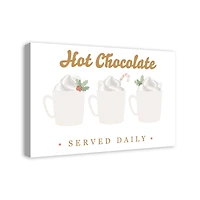 Hot Chocolate Served Daily 30x20 Canvas Wall Art