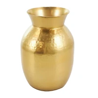 11.5" Hammered Gold Metal Vase