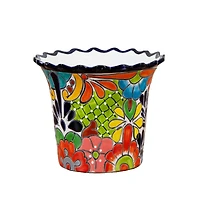 12" Handmade Mexican Talavera Ceramic Planter