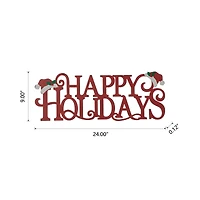 Glitzhome® 24'' HAPPY HOLIDAYS Metal Christmas Wall Décor