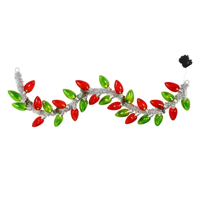 Mr. Christmas 72" Red & Green Retro C9 Bulb Garland