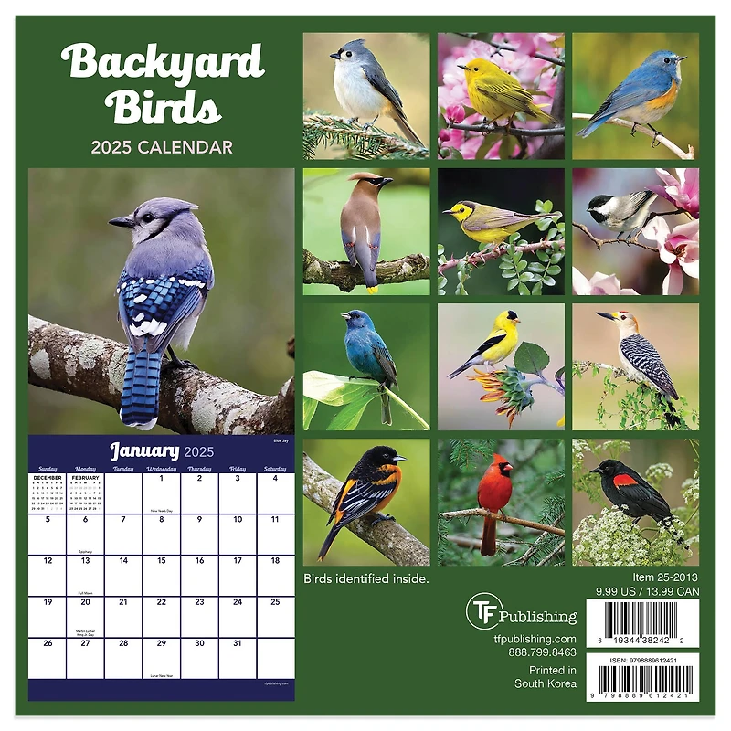 TF Publishing 2025 Backyard Birds Mini Calendar