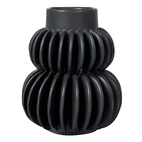 Hello Honey® Bloomingville 5.5" Black Modern Pleated Stoneware Vase