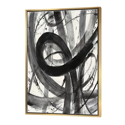 Designart - Black and White Minimalistic Painting